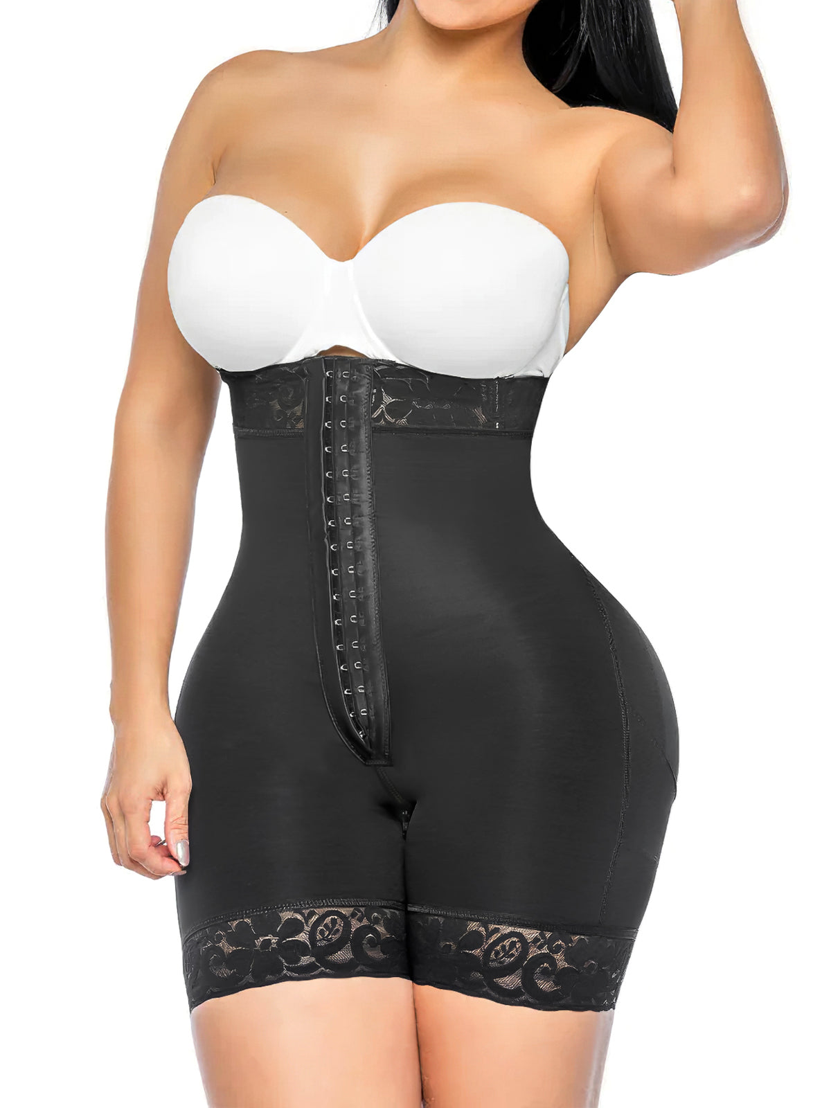YIANNA Tummy Control Shapewear for Women Fajas Colombianas Body Shaper Shorts with Zipper Crotch